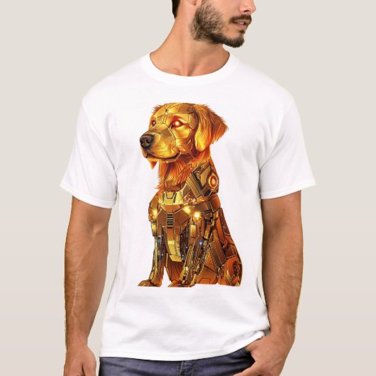 Robot Retriever � Futuristic Mecha Dog T-shirt (Voorkant)