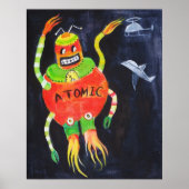 Robot Retro  pop kunst Poster (Voorkant)