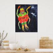 Robot Retro  pop kunst Poster (Keuken)