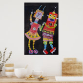Robot Retro pop kunst Poster (Keuken)