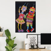Robot Retro pop kunst Poster (Thuiskantoor)