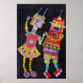 Robot Retro  pop kunst Poster (Voorkant)