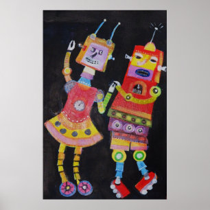 Robot Retro  pop kunst Poster