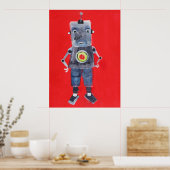 Robot Retro pop kunst Poster (Keuken)