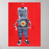 Robot Retro pop kunst Poster (Voorkant)
