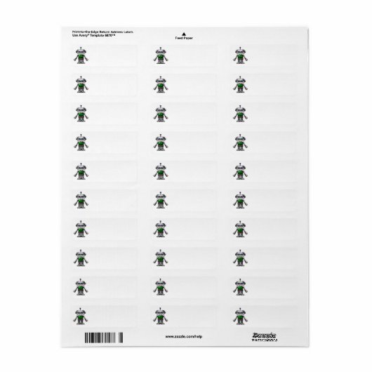 Robot Return Address Labels (Full Sheet)