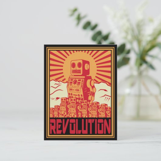 Robot Revolt Briefkaart (Staand voorkant)