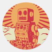 Robot Revolt Ronde Sticker (Voorkant)