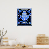 Robot Revolution Blue Poster (Keuken)