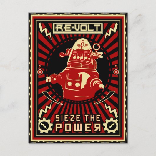 Robot Revolution Red Briefkaart (Voorkant)