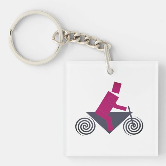 Robot, Rijden, Fiets Sleutelhanger (voorkant)
