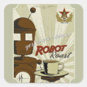 Robot Roast Vierkante Sticker (Voorkant)