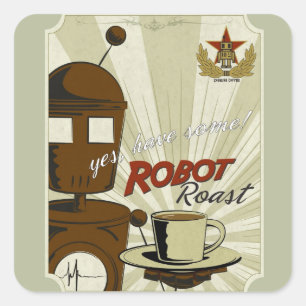 Robot Roast Vierkante Sticker