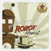 Robot Roast Vierkante Sticker (Voorkant)