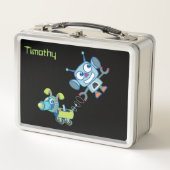 Robot & Robot Hond RVS Lunchbox (Voorkant)