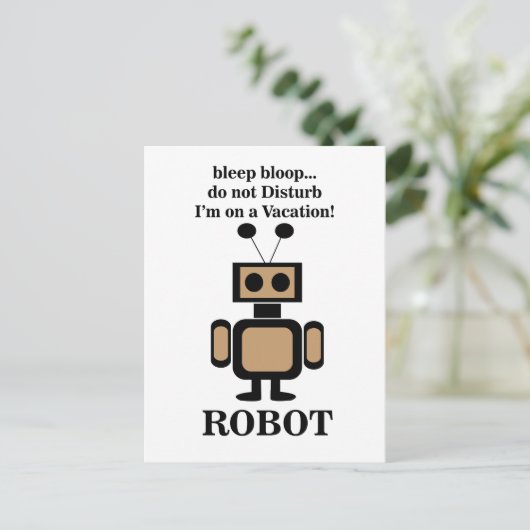 Robot Robotica Grappig Briefkaart (Staand voorkant)