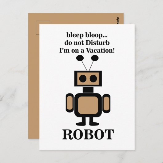 Robot Robotica Grappig Briefkaart (Voorkant / Achterkant)