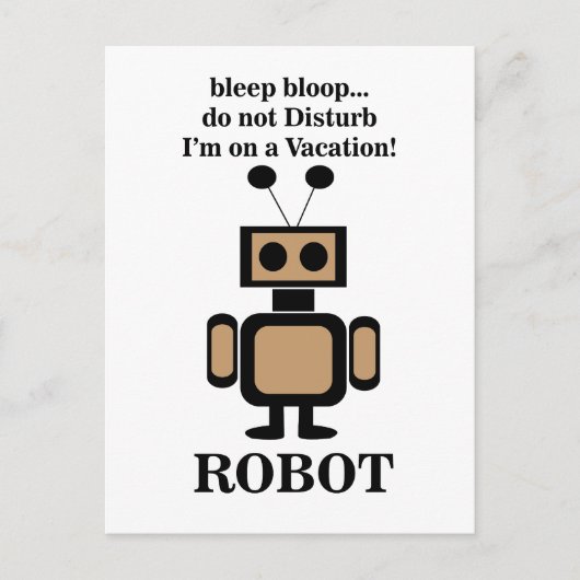 Robot Robotica Grappig Briefkaart (Voorkant)