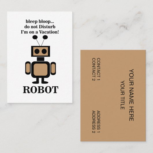 Robot Robotica Grappig Visitekaartje (Voorkant / Achterkant)