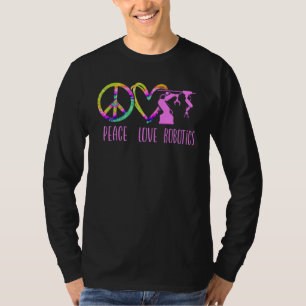 Robot Robotica Ingenieur Tie Dye Vrouw Meisje Vred T-shirt