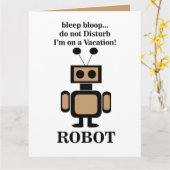 Robot Robotica Technologie Grappig Kaart (Gele Bloem)