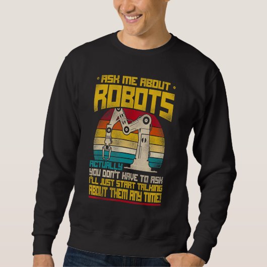 Robot Robotics Engineer Retro Vraag me om informa Trui (Voorkant)