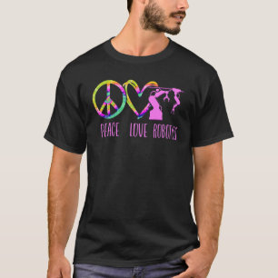 Robot Robotics Engineer Tie Dye Vrouw Girl Peace T-shirt