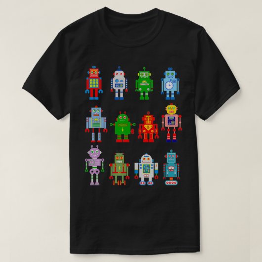 Robot Robotics Retro Team 12 Speelgoed Fun Eng AI  T-shirt (Design voorkant)