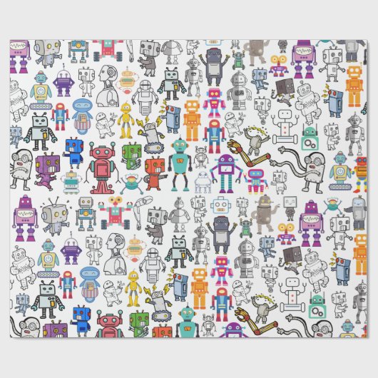 Robot Robotics World Wrapping Paper Cadeaupapier (Vlak)
