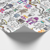 Robot Robotics World Wrapping Paper Cadeaupapier (Hoek)