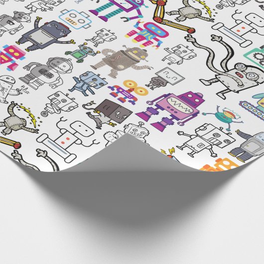 Robot Robotics World Wrapping Paper Cadeaupapier (Hoek)