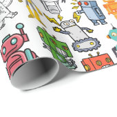 Robot Robotics World Wrapping Paper Cadeaupapier (Rol Hoek)