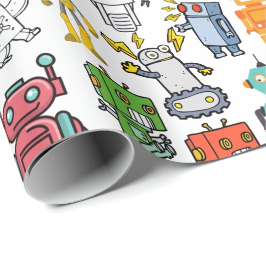Robot Robotics World Wrapping Paper Cadeaupapier (Rol Hoek)