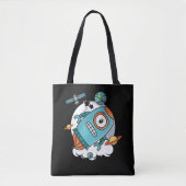Robot Rocket Galaxy Astronaut Robots Tote Bag (Voorkant)