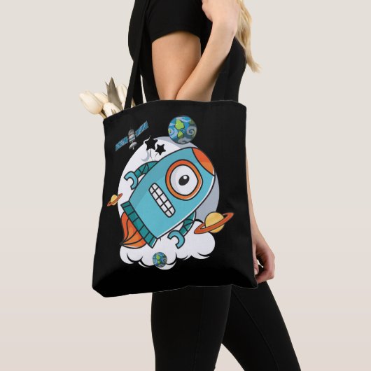 Robot Rocket Galaxy Astronaut Robots Tote Bag (Dichtbij)