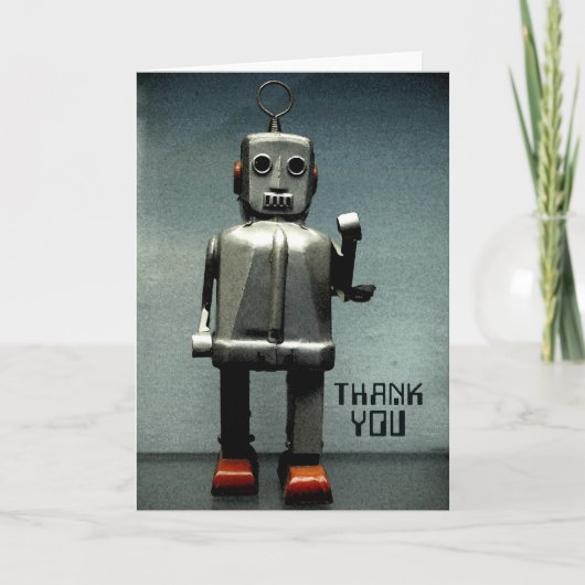 Robot rode schoenen bedankkaart (Voorkant)