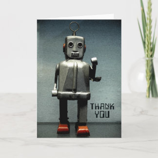 Robot rode schoenen bedankkaart