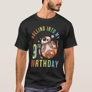 Robot rolt naar mijn negende verjaardag, blij voor t-shirt