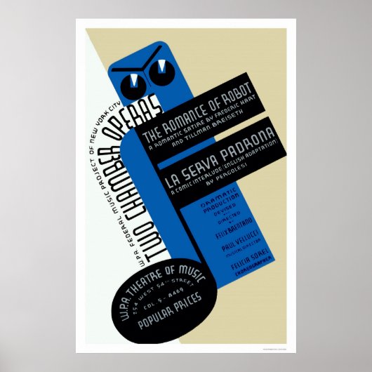 Robot Romance New York 1938 WPA Poster (Voorkant)