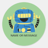 Robot Ronde Sticker (Voorkant)