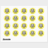 Robot Ronde Sticker (Vel)
