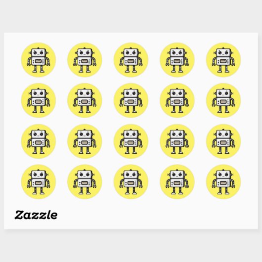 Robot Ronde Sticker (Vel)