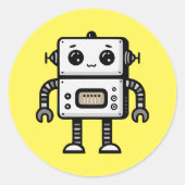Robot Ronde Sticker (Voorkant)