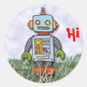 Robot Ronde Sticker (Voorkant)