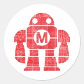Robot Ronde Sticker (Voorkant)