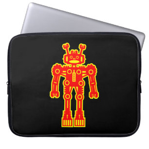 Robot - Rood en Geel Laptop Sleeve