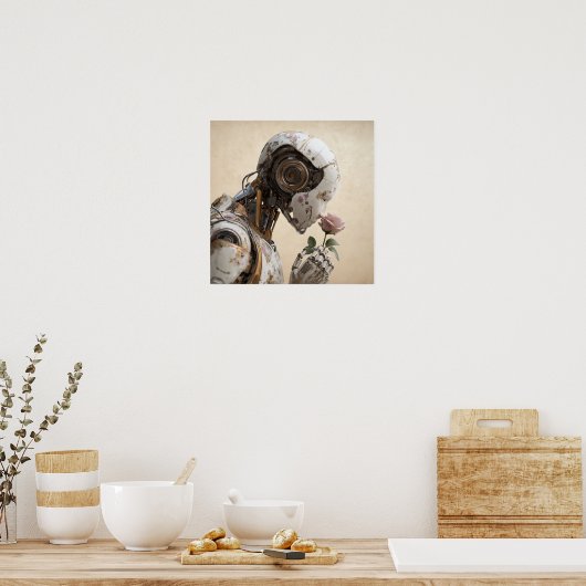 Robot & Roos Solarpunk Poster (Keuken)