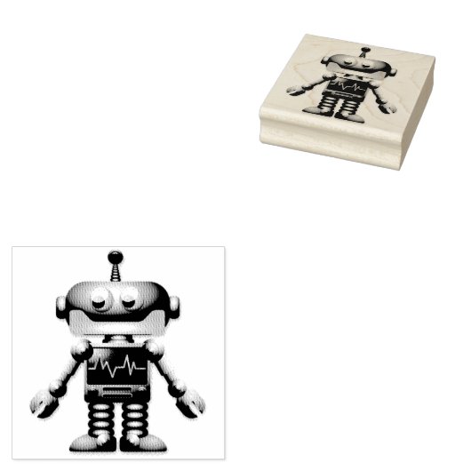 Robot Rubberstempel (Gestempeld)