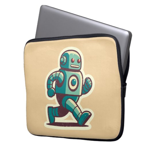 Robot Runner Laptop Sleeve (Voorkant Links)