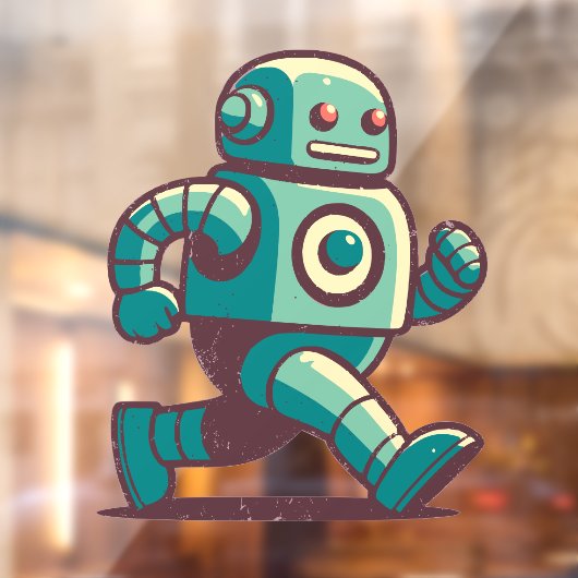Robot Runner Raamsticker (Vel 2)